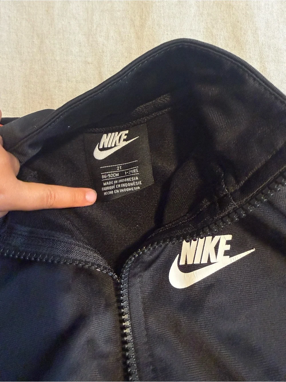 Nike Black Track Jacket with Red and Yellow Logo Tape